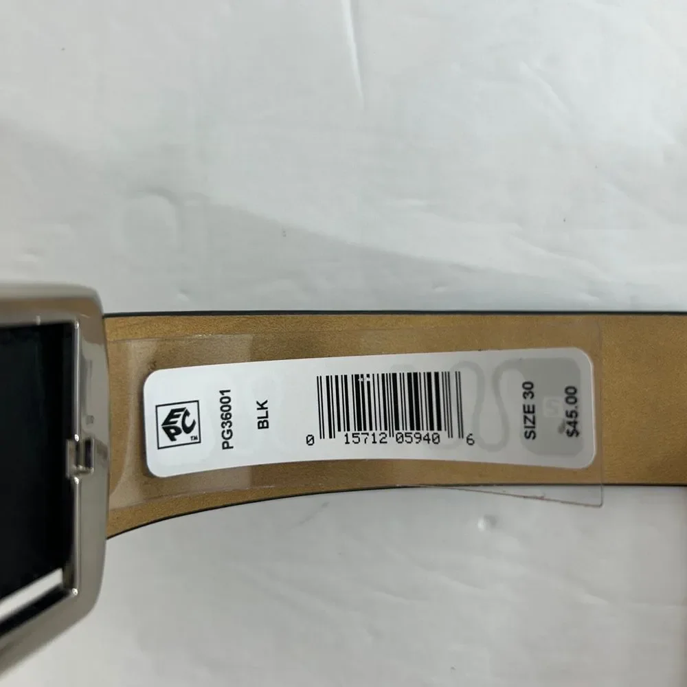 PGA Tour All-in-One Belt Mens 30 Black Faux‎ Leather Silver Buckle $45